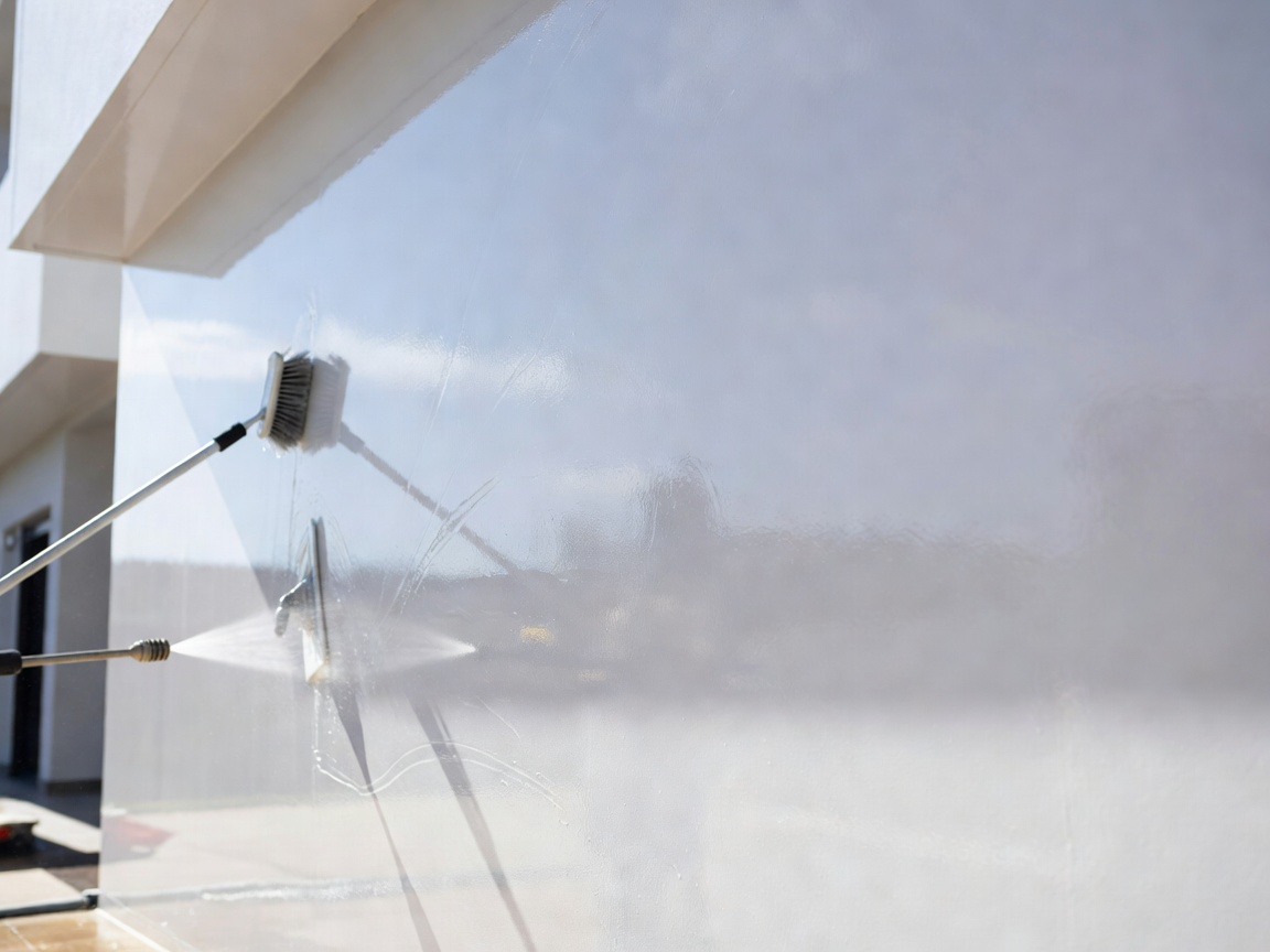 Detailed exterior cleaning showing clean reflective paint